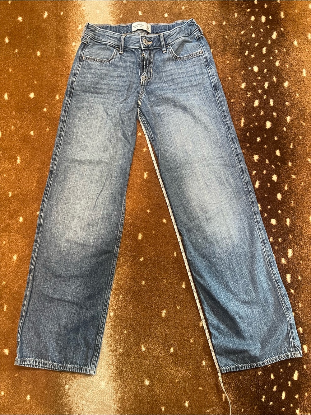Abercrombie Kids light blue low-rise baggy jeans size 13/14 Long